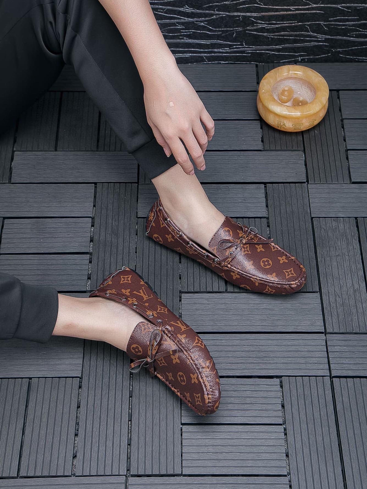 Louis Vuitton Monogram Driving Loafers — model