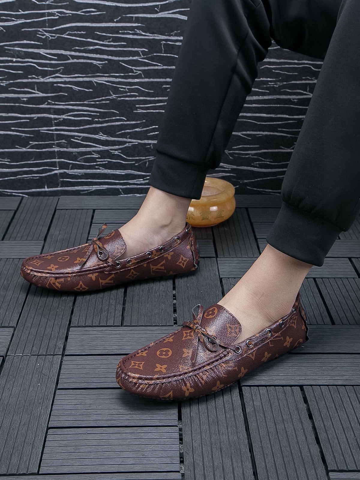 Louis Vuitton Monogram Driving Loafers — model