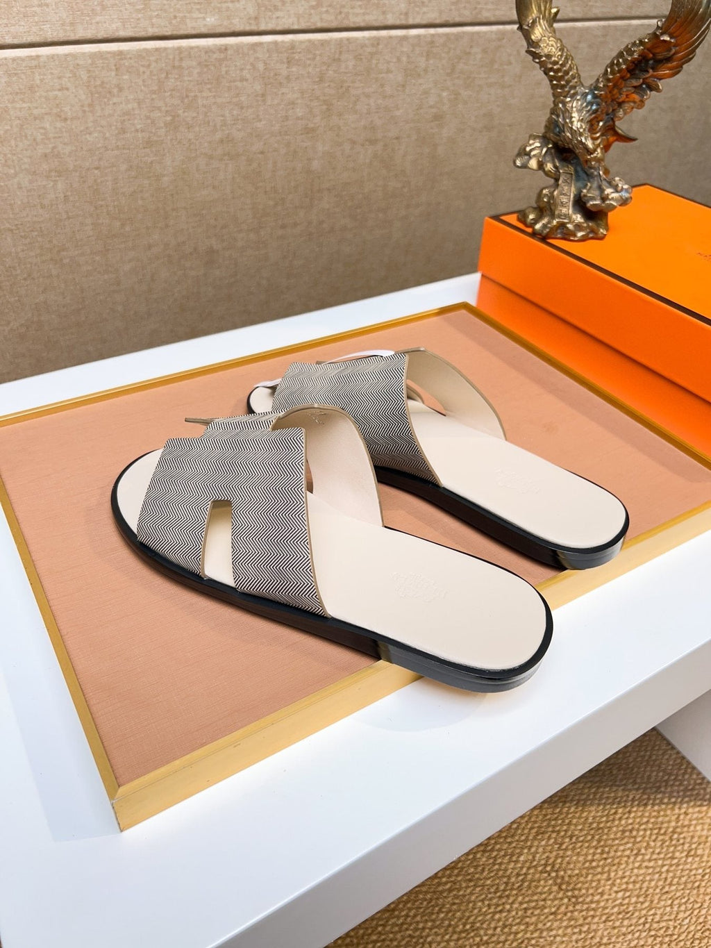 Hermès H-Upper Slide Sandals — front