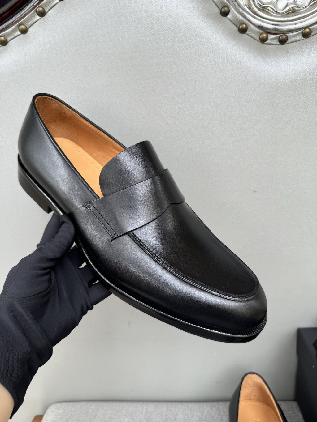 ZEGNA Black Leather Loafers — side