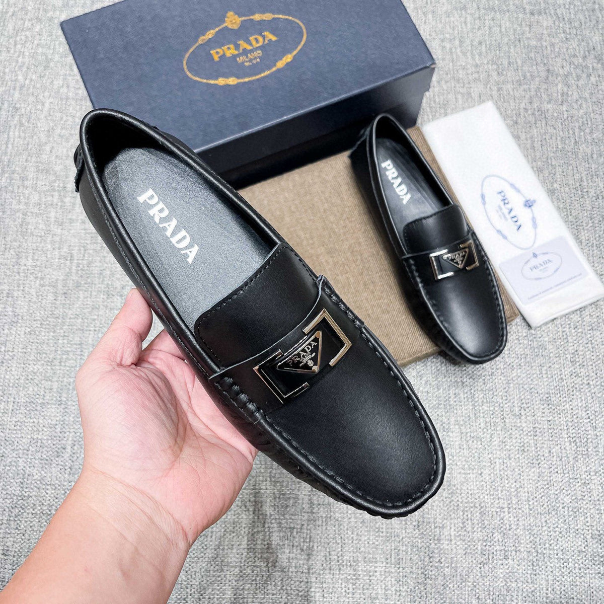 Prada Black Leather Loafers — model