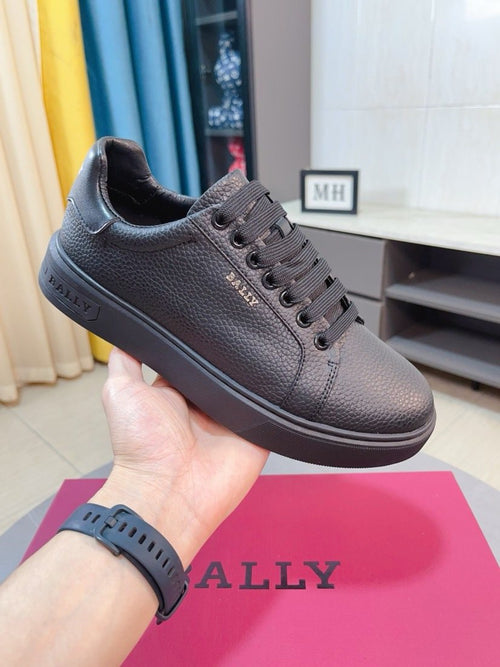 BALLY Dark Gray Pebbled Leather Sneakers — model