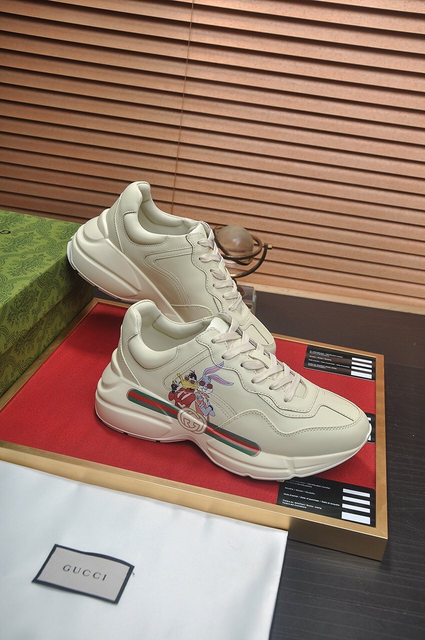 Gucci Off-White Stripe Chunky Sneakers — side