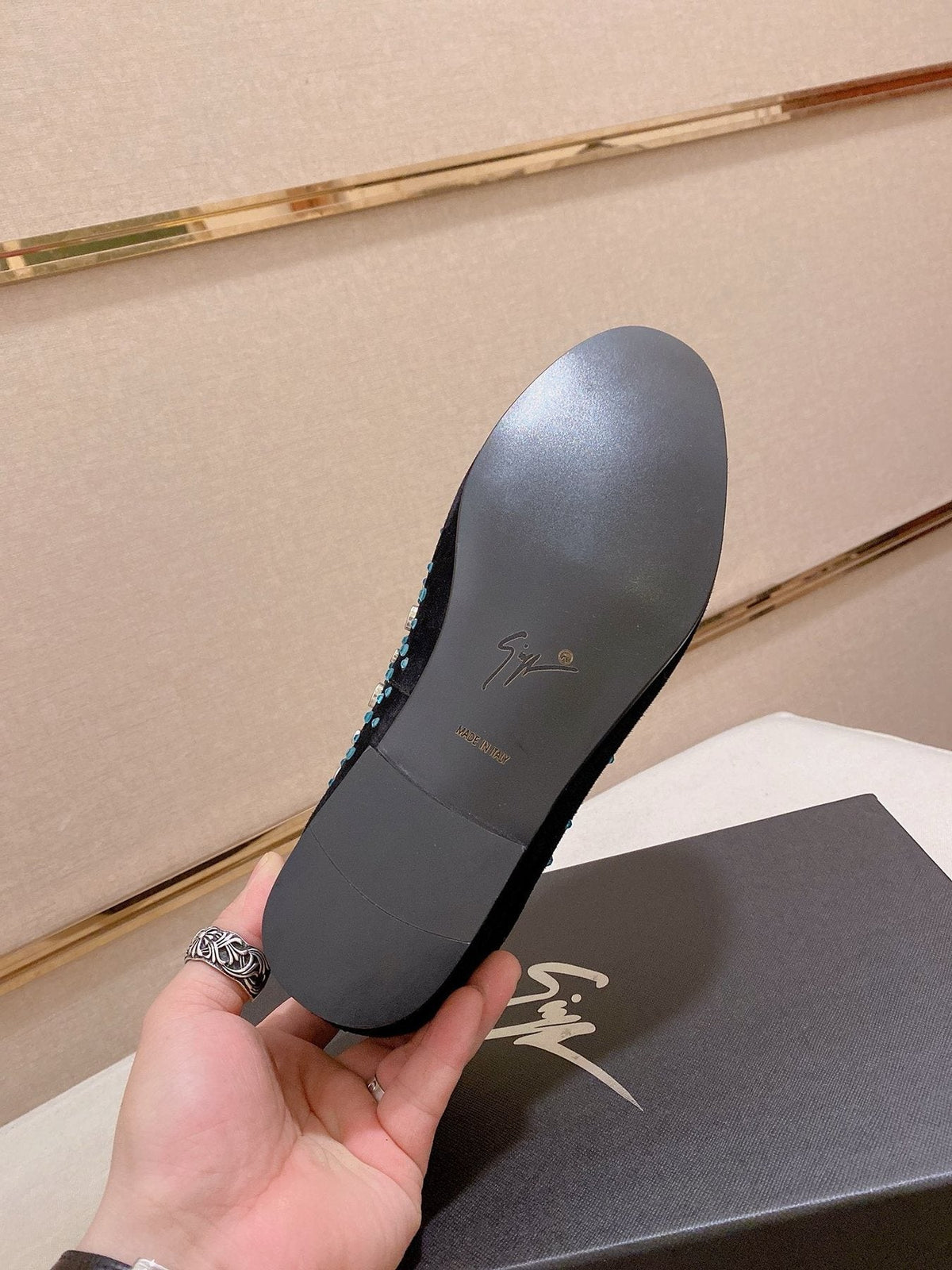 Giuseppe Zanotti Rhinestone Slip-On Loafers — detail