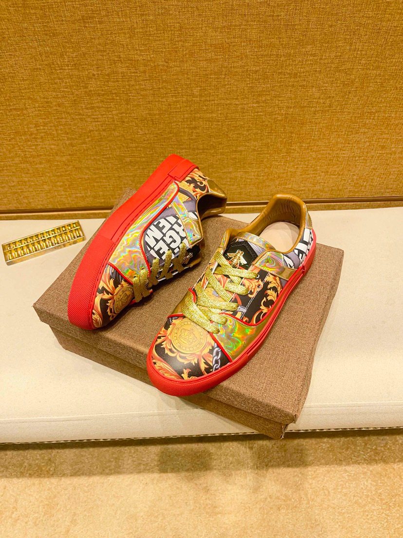 Yellow Graphic Print Low-Top Sneakers — back