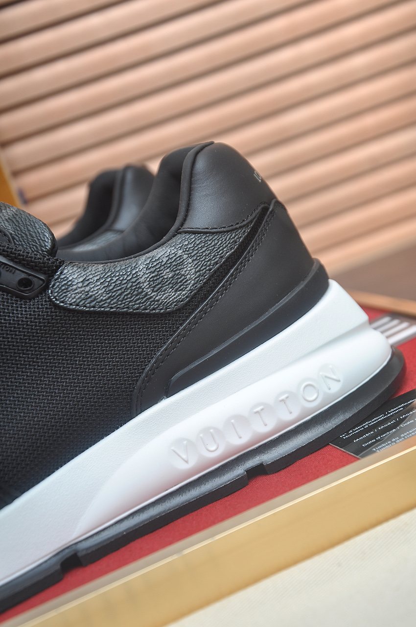 Louis Vuitton Black Leather Low-Top Sneakers — detail