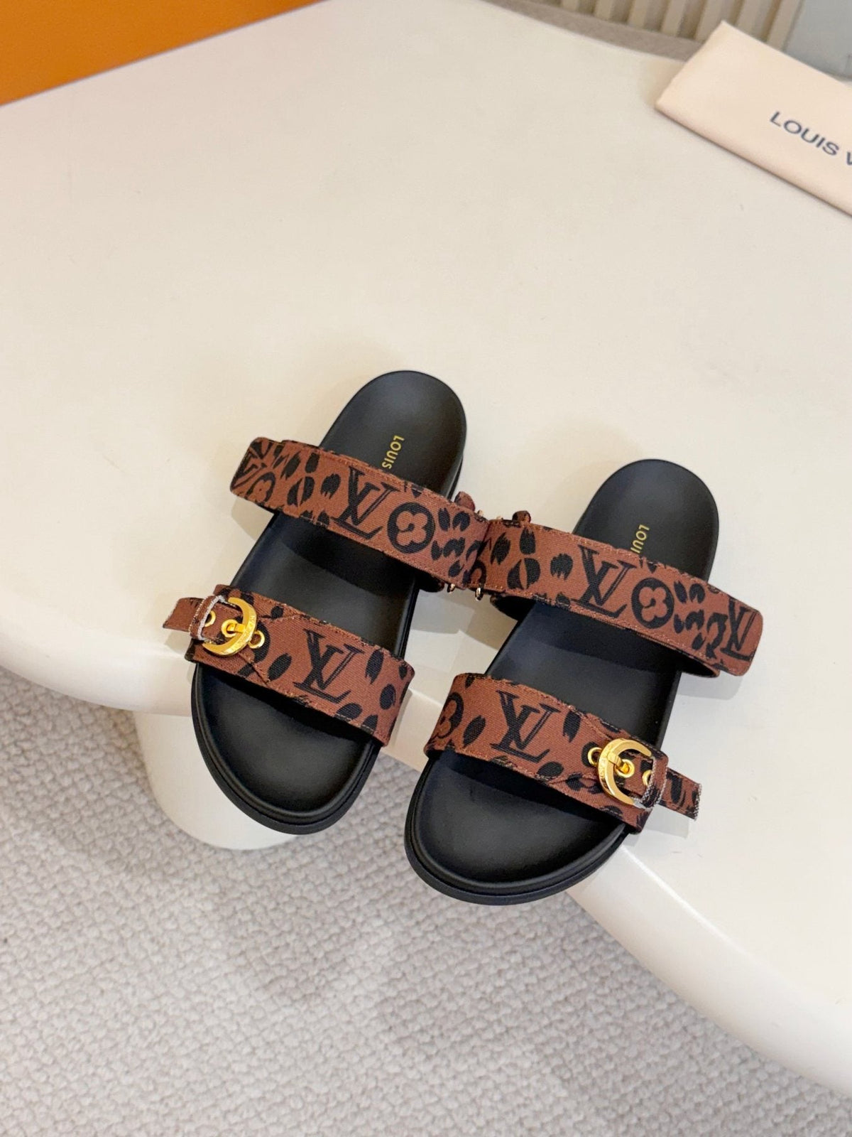 Louis Vuitton Double-Strap Slide Sandals — front