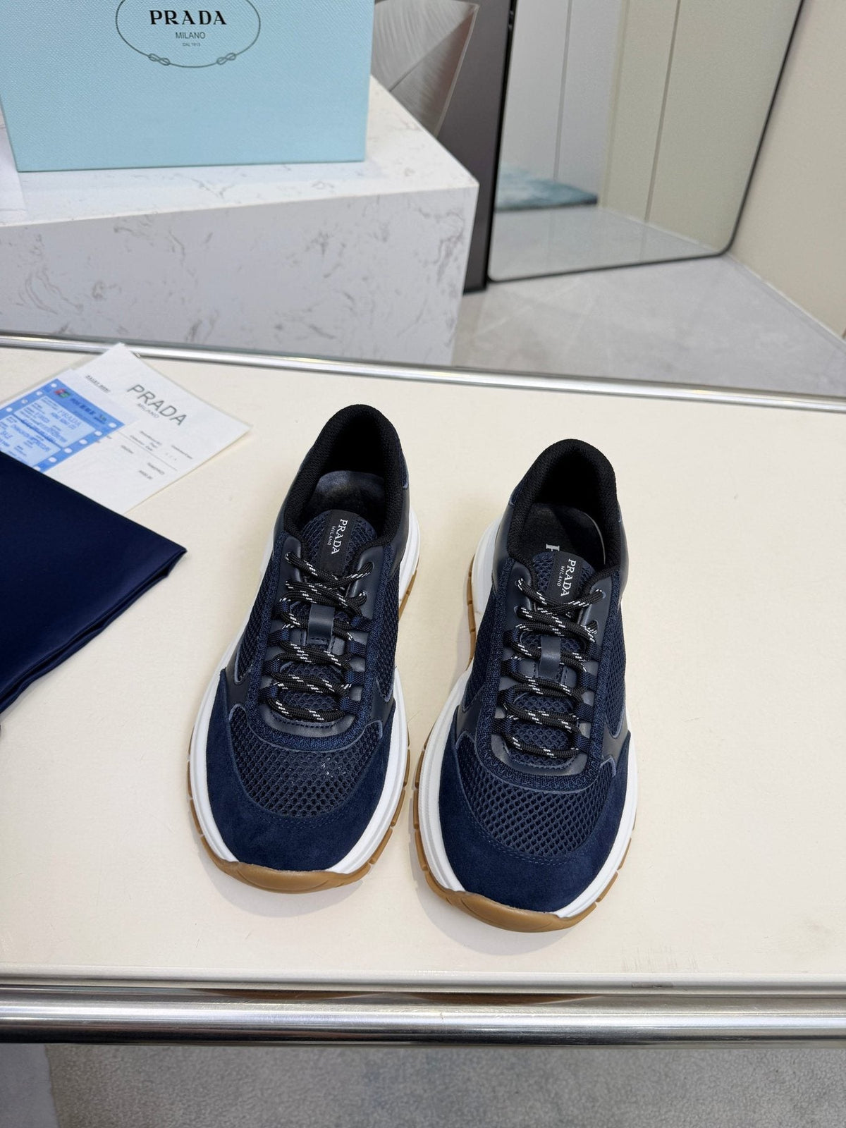 Prada Mesh Panel Sneakers — front