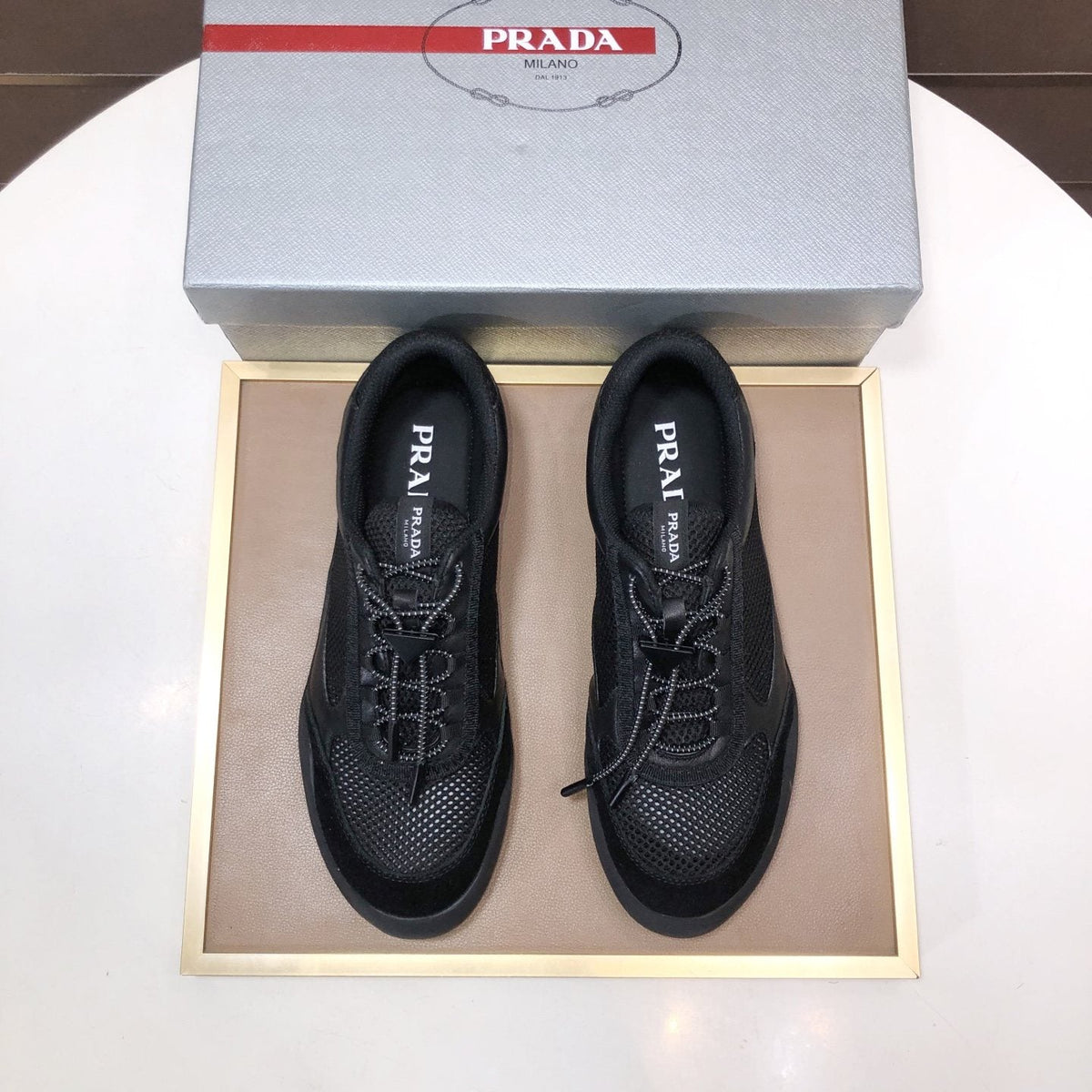 Prada Mesh Panel Low-Top Sneakers — front
