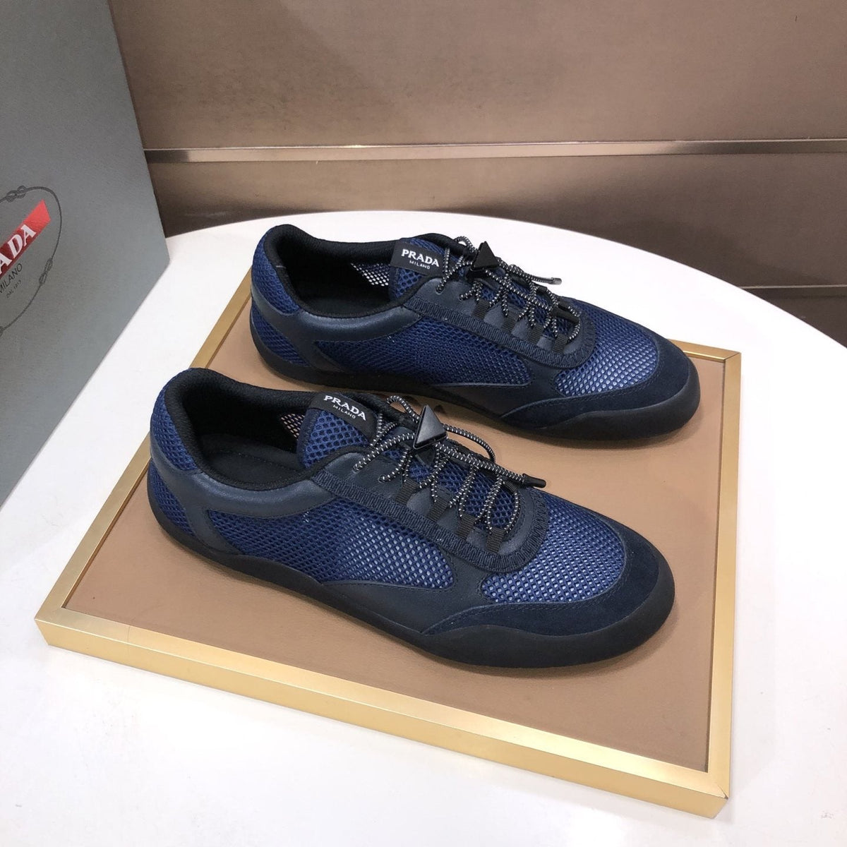 Prada Mesh Panel Low-Top Sneakers — front