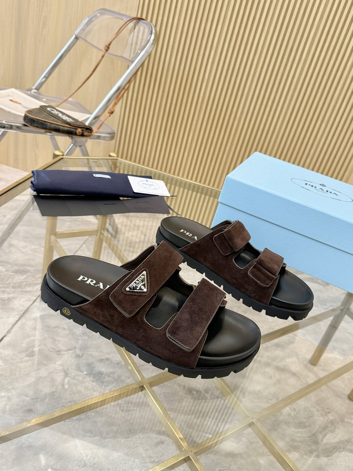Prada Lug Sole Platform Sandals — front