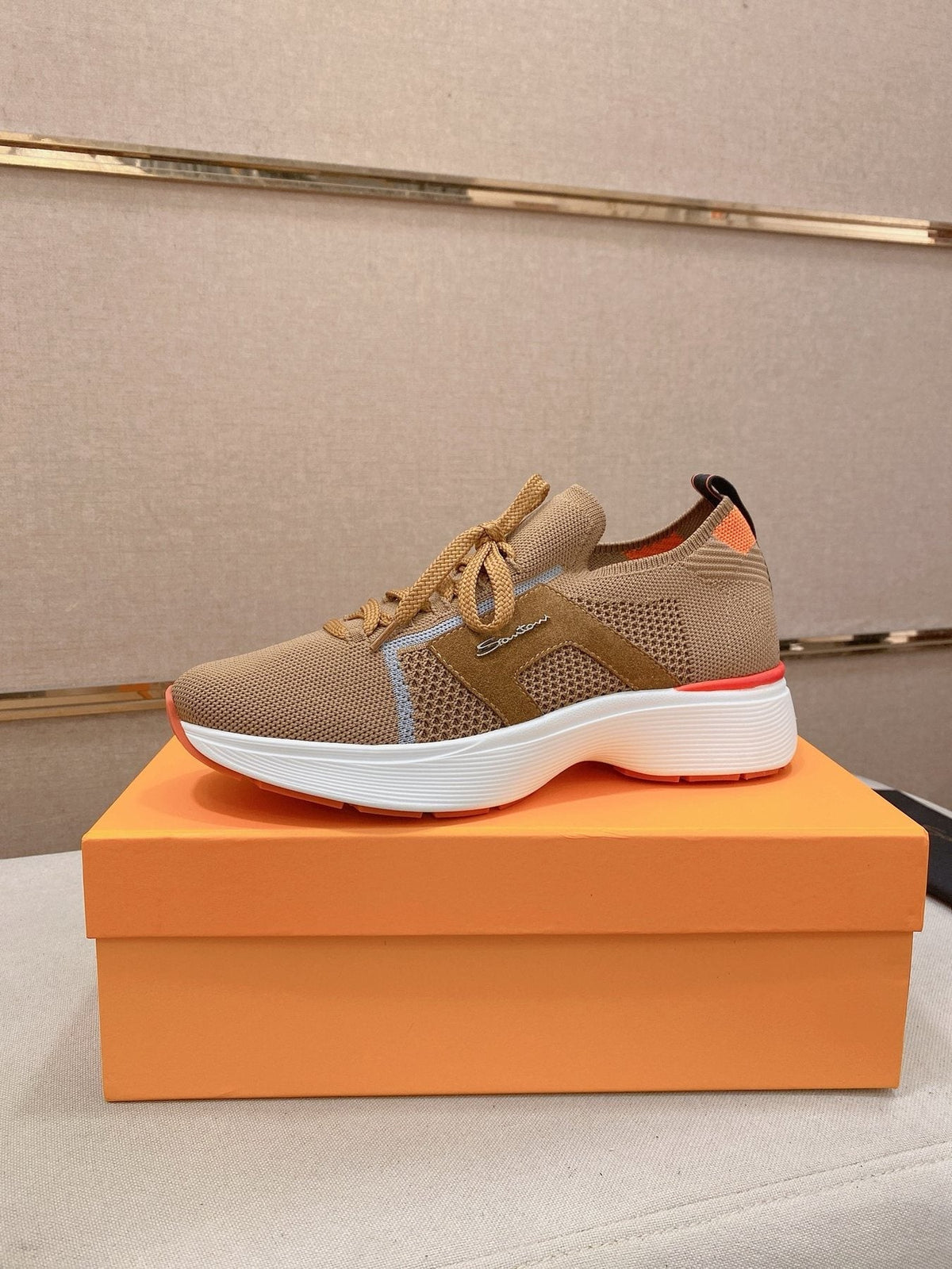 Santoni Knit Panel Sneakers — front