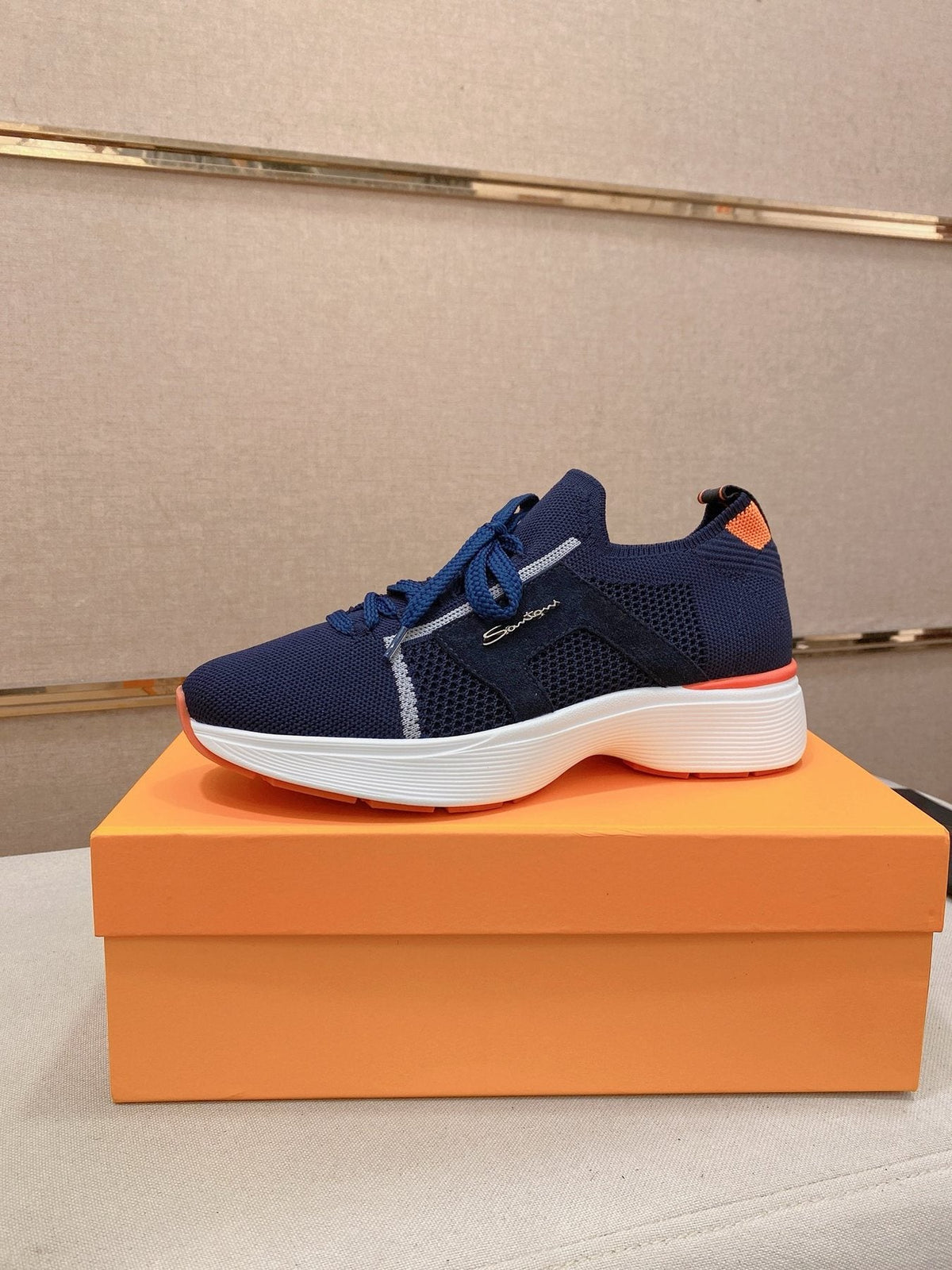 Santoni Knit Panel Sneakers — front