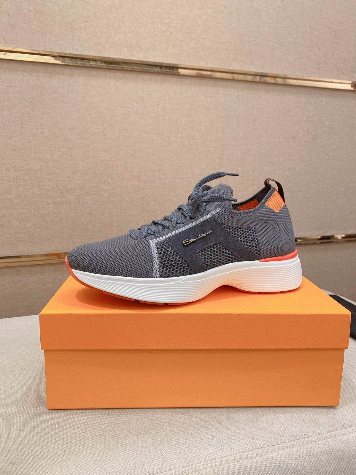 Santoni Knit Panel Sneakers — front