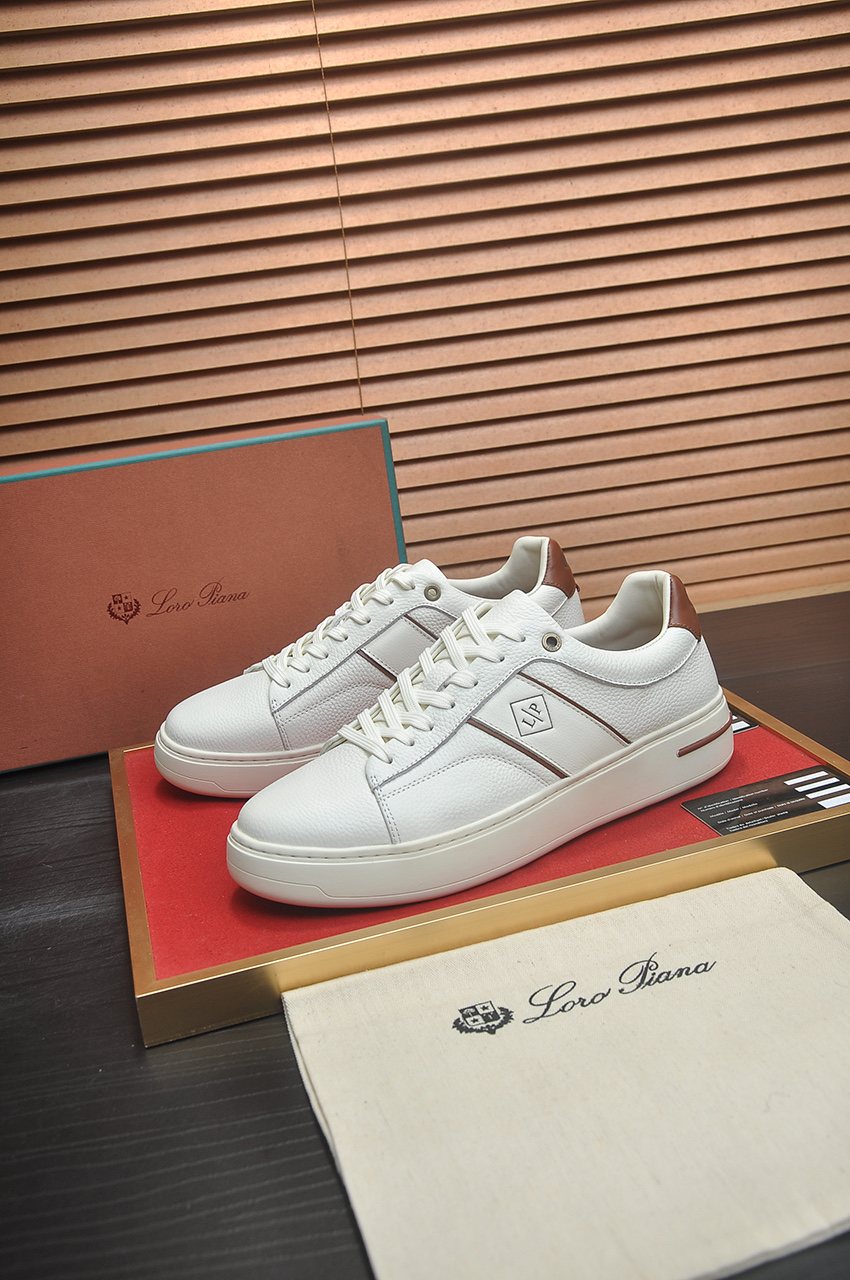 Loro Piana Textured Low-Top Sneakers — front