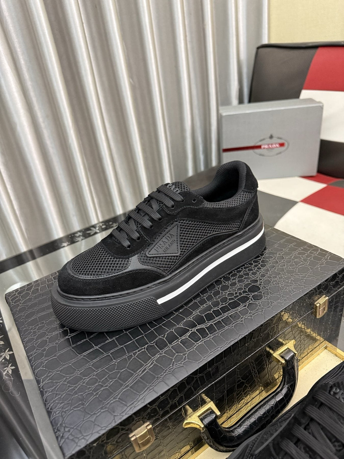 Prada Low-Top Mesh Sneakers — front
