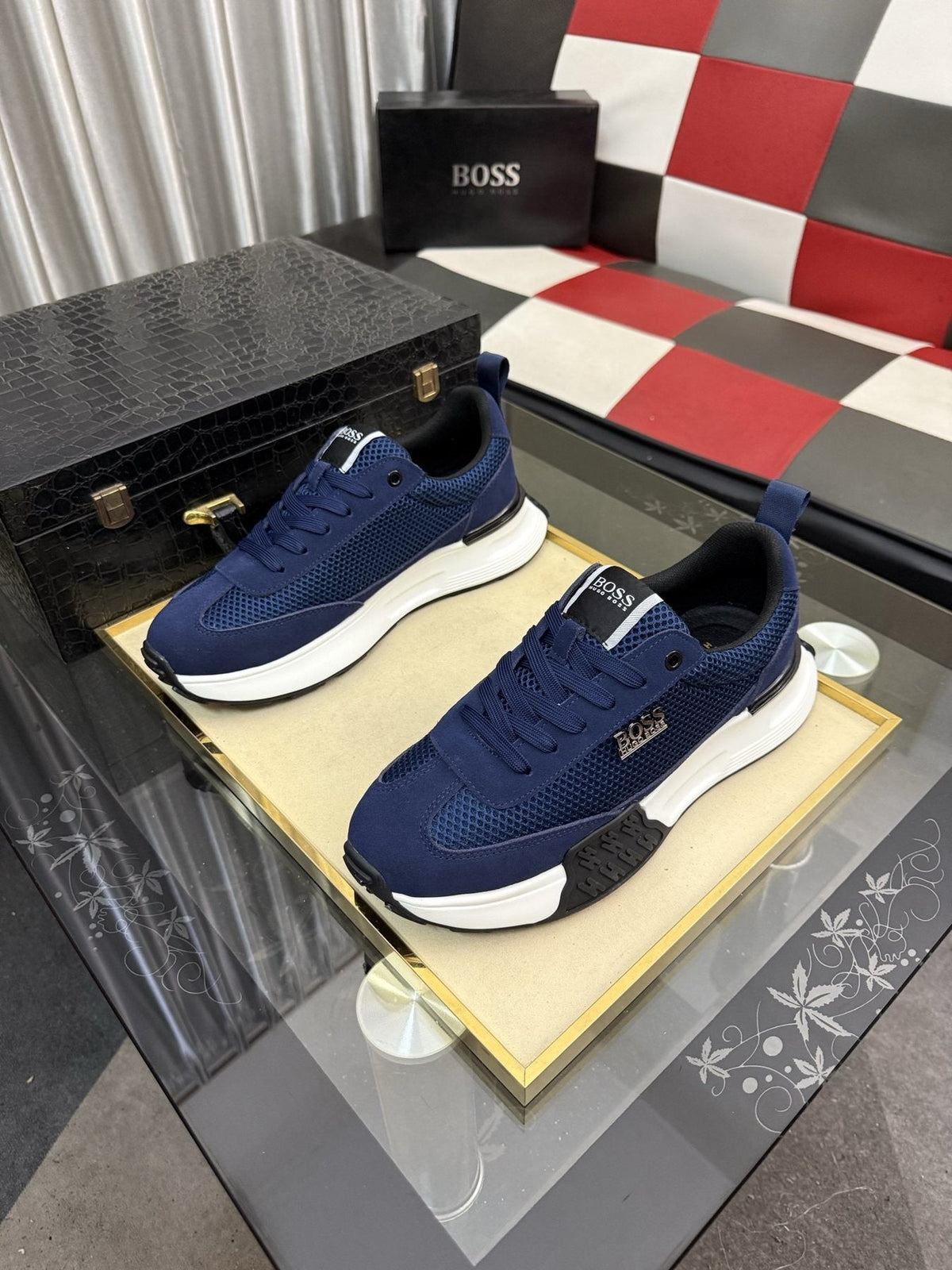 BOSS Mesh Low-Top Sneakers — front
