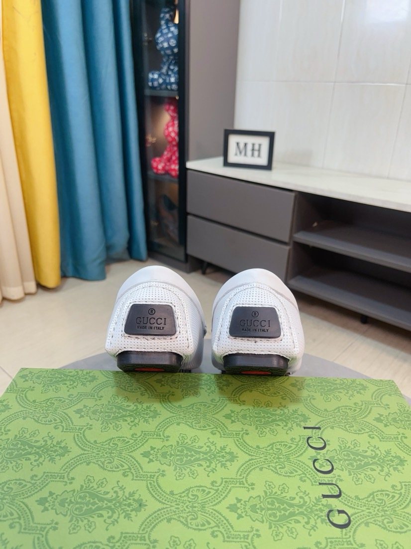Gucci Perforated Metal Hardware Loafers — back