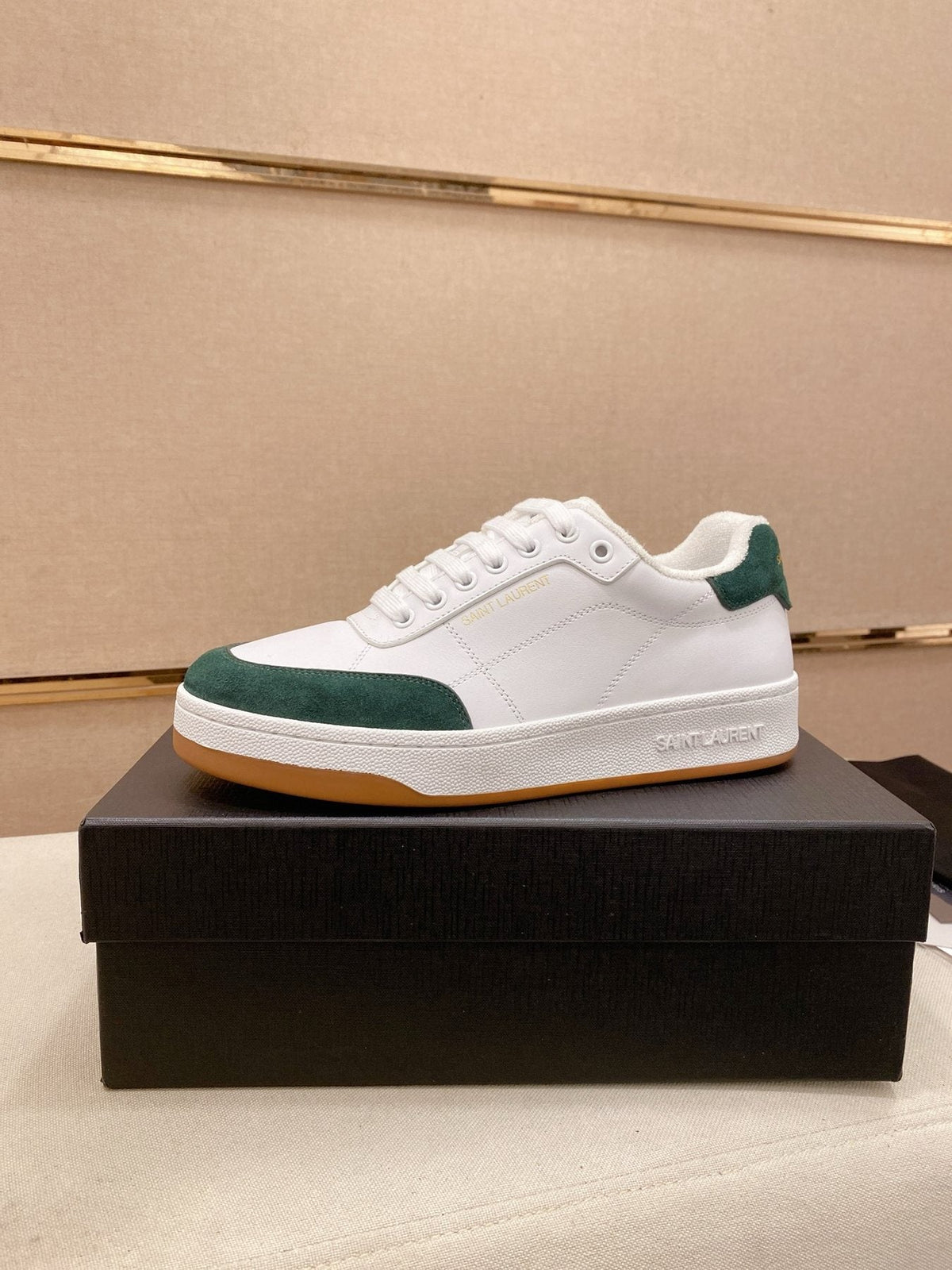 Saint Laurent Perforated Low-Top Sneakers — front