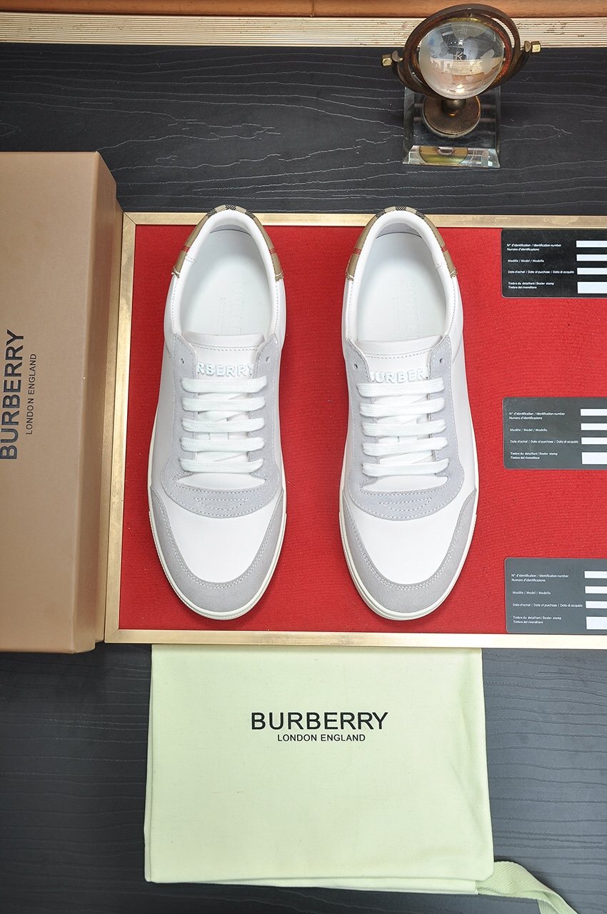 Burberry Check Heel Tab Low-Top Sneakers — front