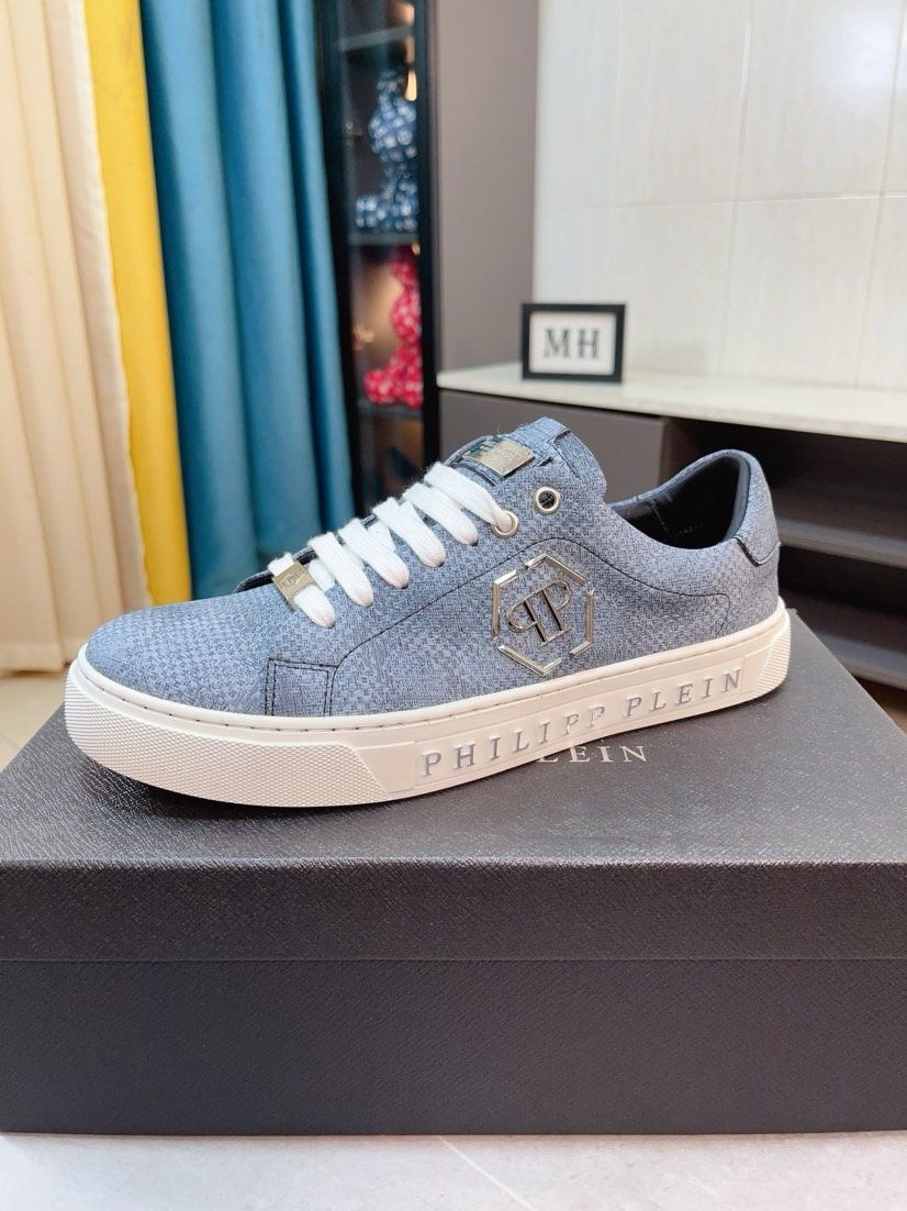 PHILIPP PLEIN Textured Low-Top Sneakers — side