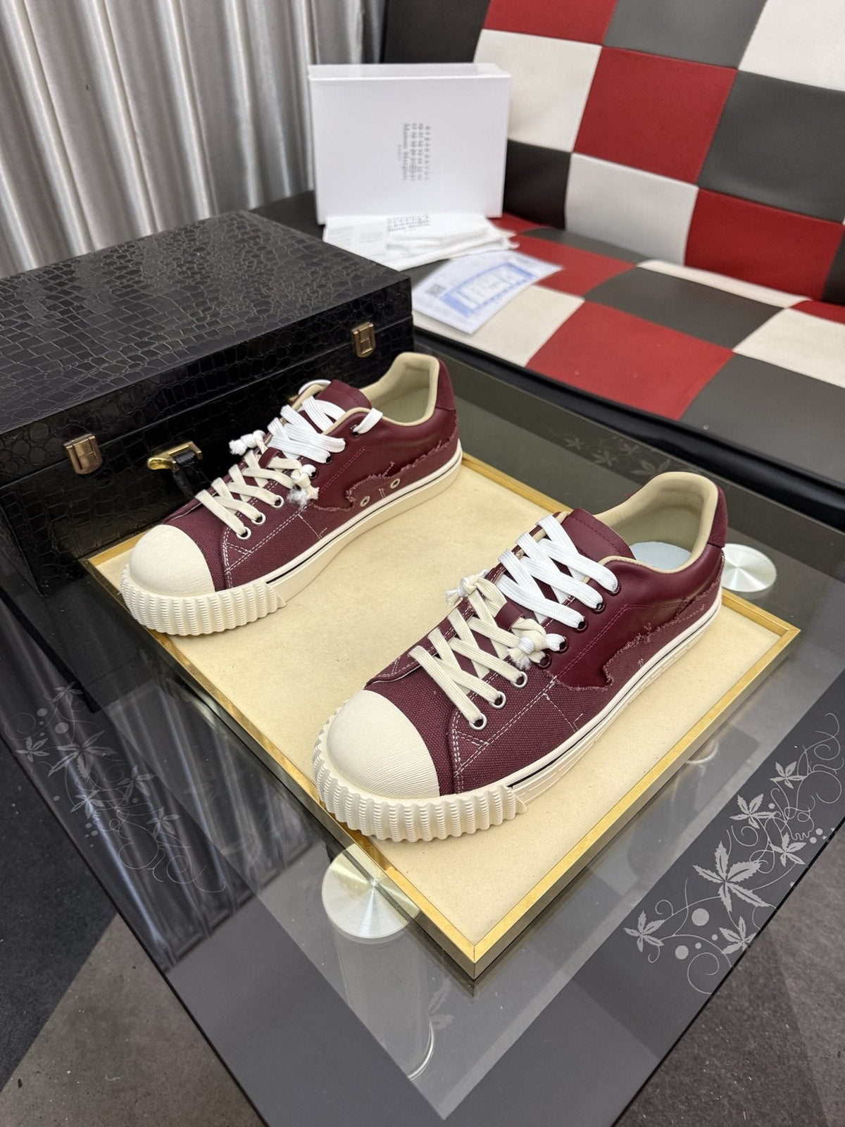 Maison Margiela Paneled Low-Top Sneakers — front