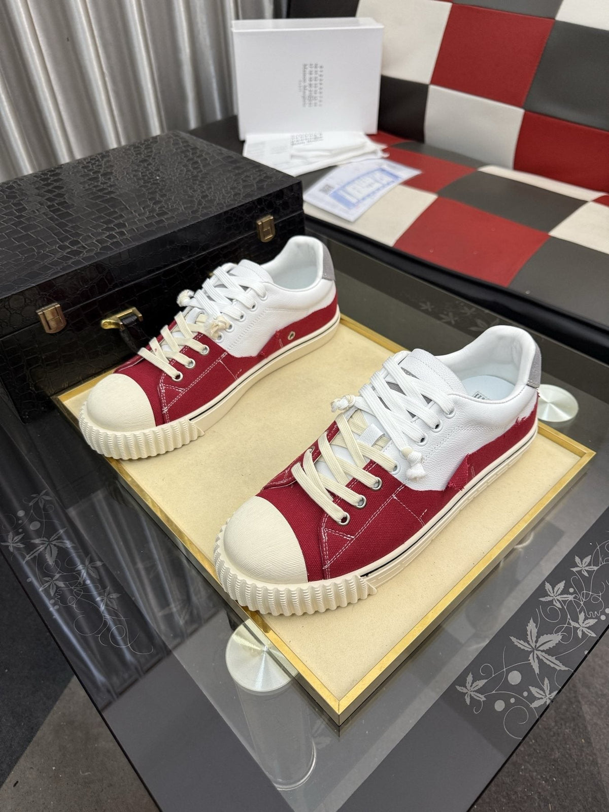 Maison Margiela Paneled Low-Top Sneakers — front