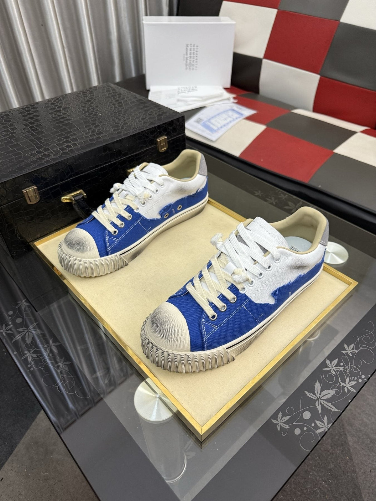 Maison Margiela Paneled Low-Top Sneakers — front