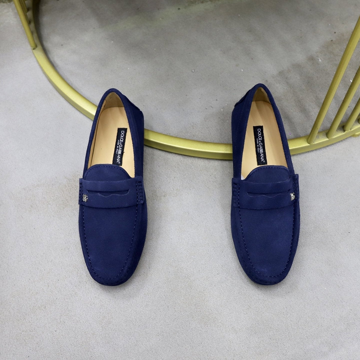 Dolce & Gabbana Men's Leather Penny Loafers — front