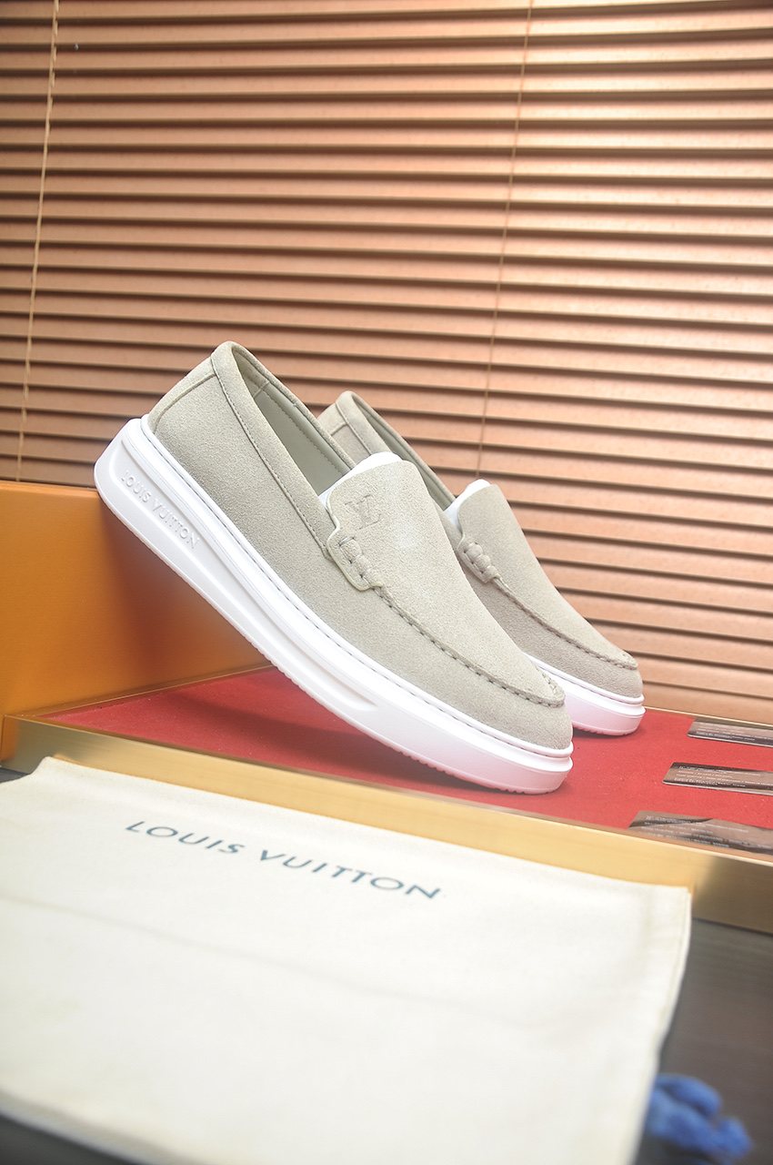 Louis Vuitton Men’s Moc-Toe Slip-On Shoes — front