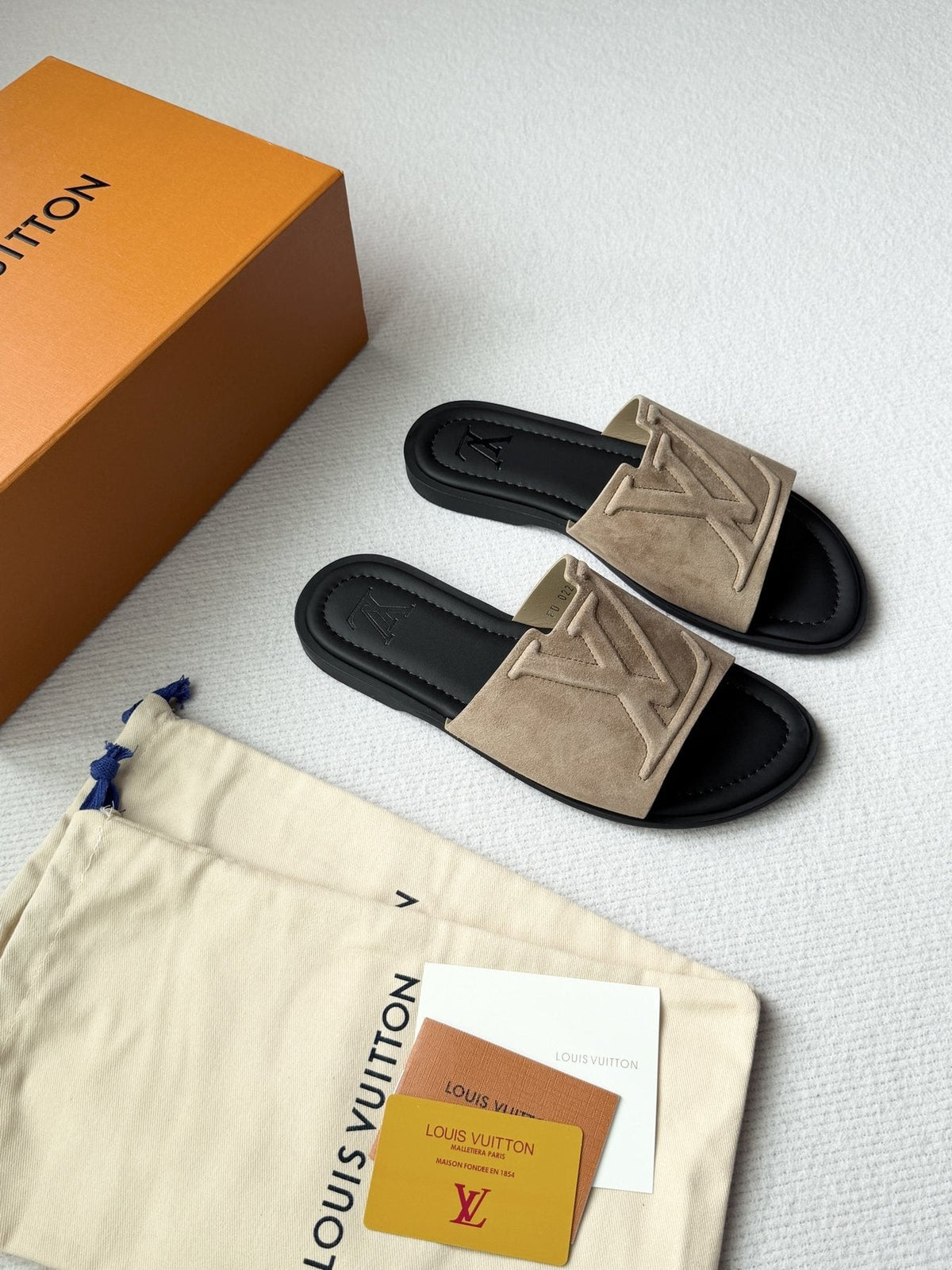 Louis Vuitton Portofino Monogram Slide Sandals — front