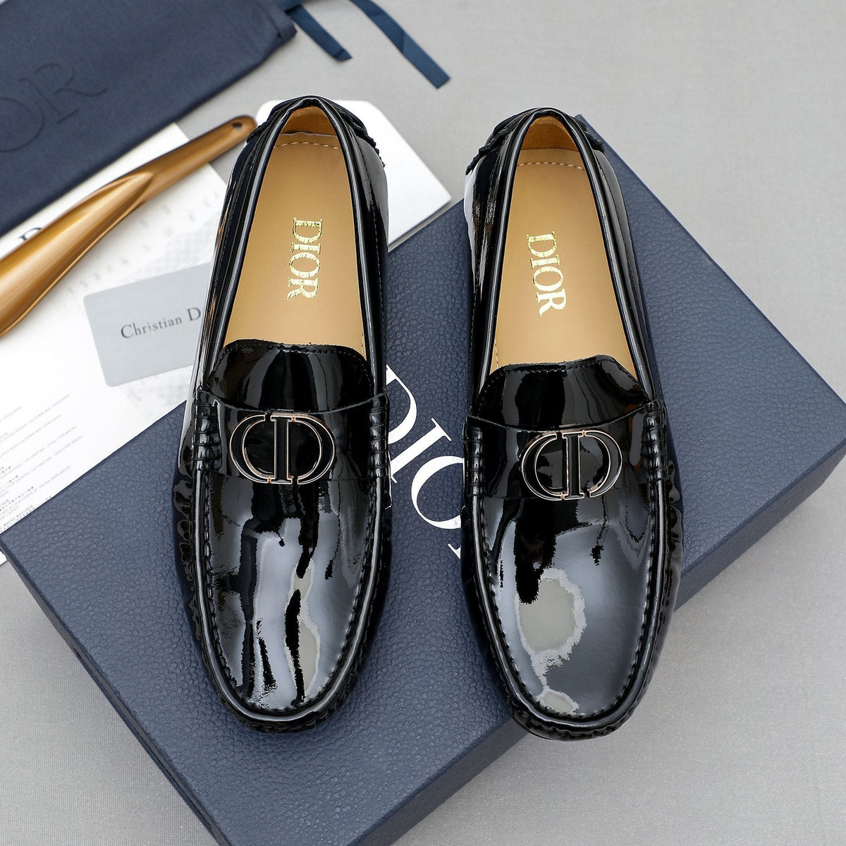 Dior CD Hardware Slip-On Loafers — front