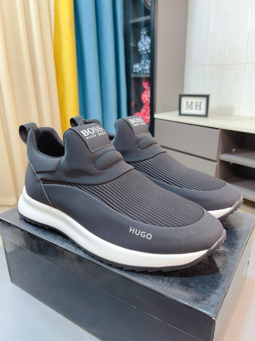 BOSS Ribbed Slip-On Sneakers — front