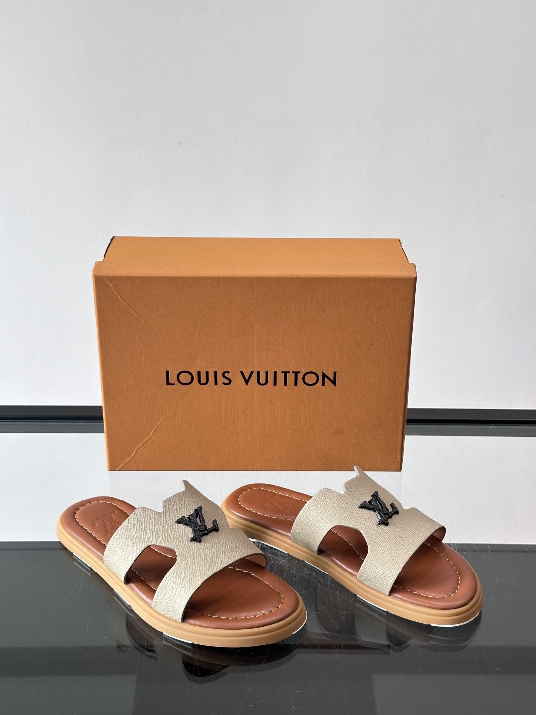 Louis Vuitton Isola Monogram Slide Sandals — front