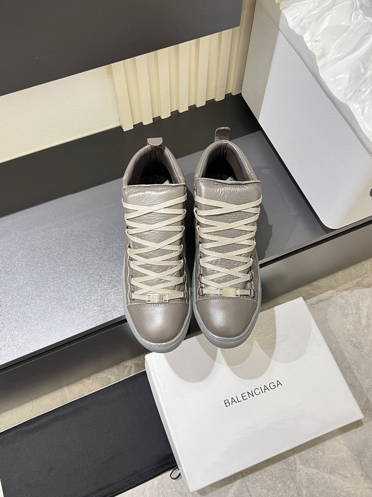 Balenciaga Lace-Up High-Top Sneakers — front