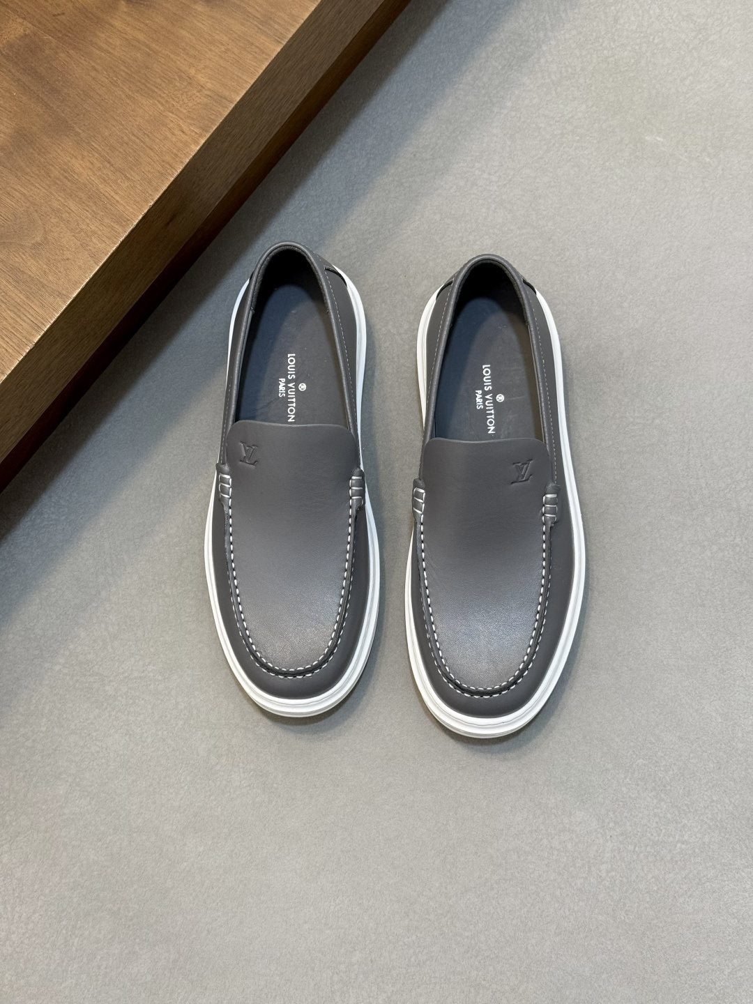 Louis Vuitton Contrast-Stitched Slip-On Sneakers — front
