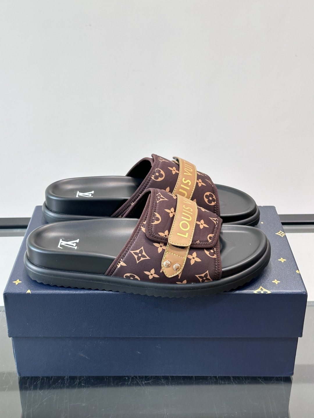 Louis Vuitton Two-Strap Slide Sandals — front