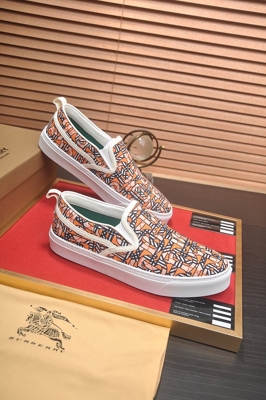 Burberry Patterned Slip-On Sneakers — front