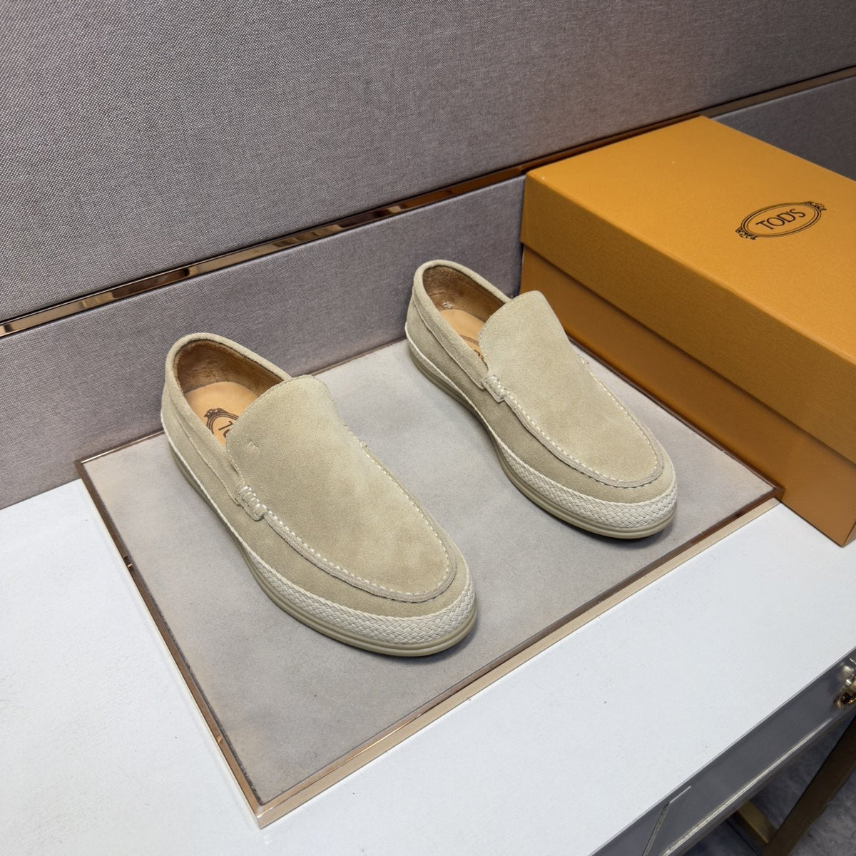 TOD'S Textured Slip-On Loafers — front