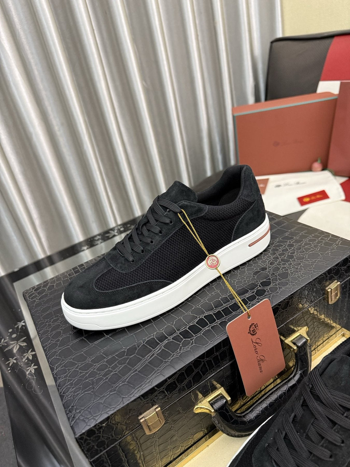 Textured Low-Top Sneakers — front