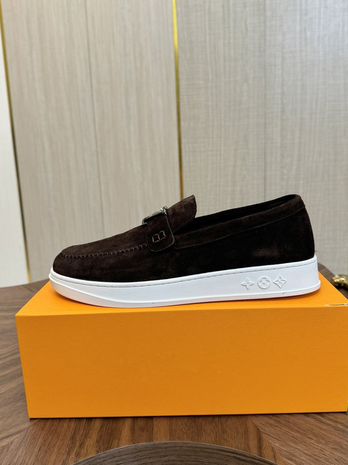 Louis Vuitton LV Logo Slip-On Shoes — front