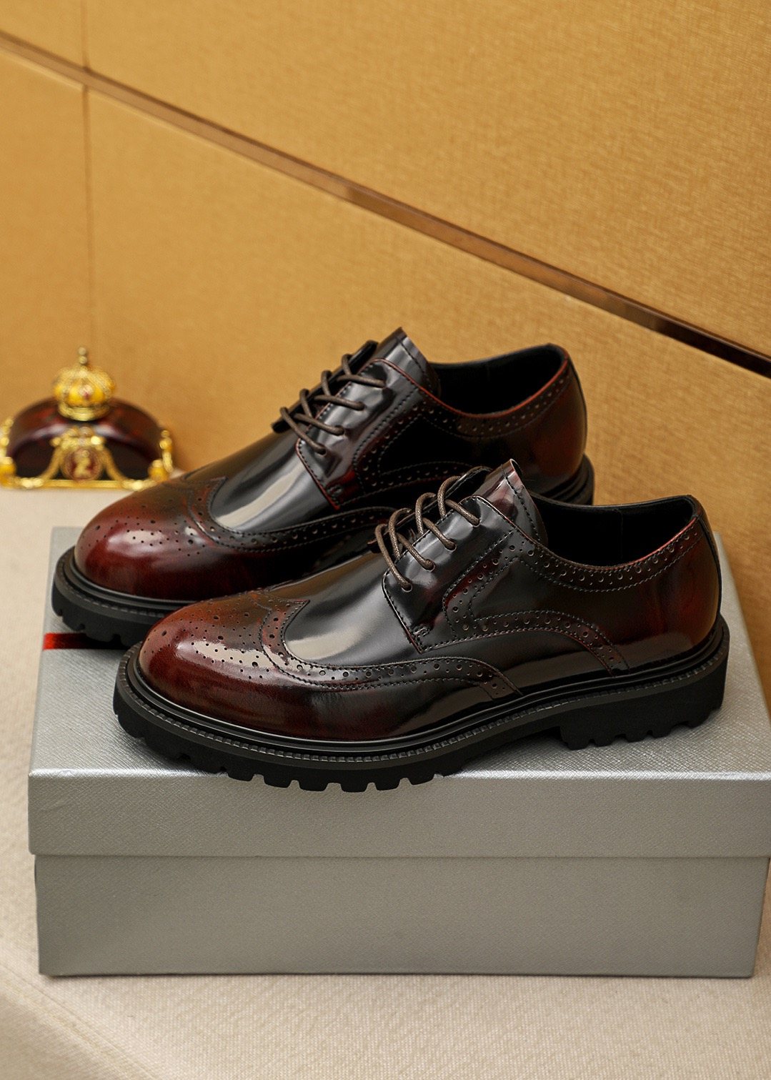 Prada Brogue Lug-Sole Derby Shoes — front