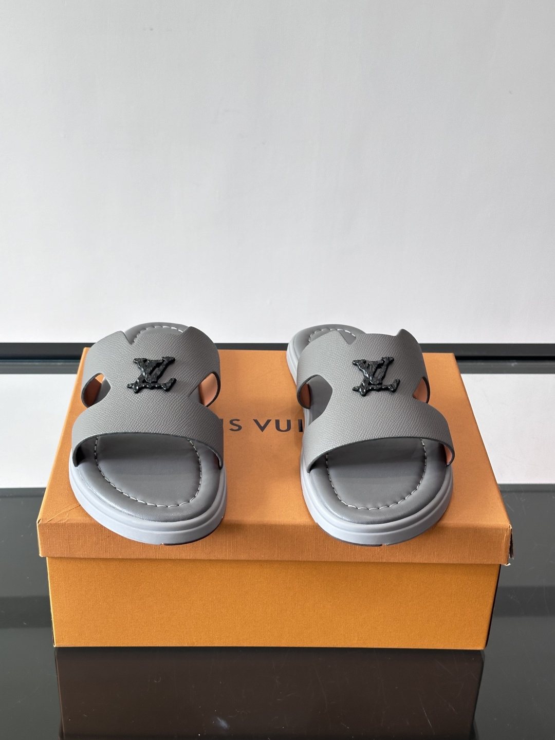 Louis Vuitton Isola Logo Slide Sandals — front