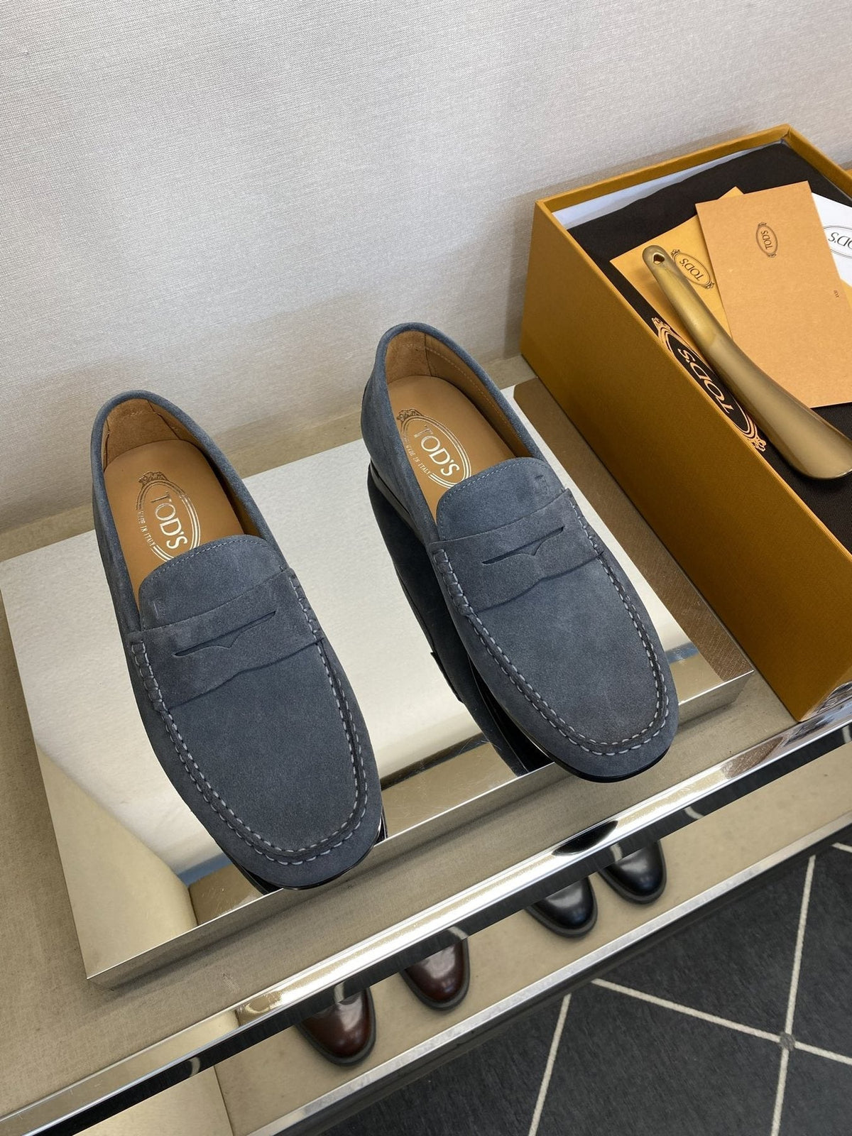 Tod's Light Tan Penny Loafers — front