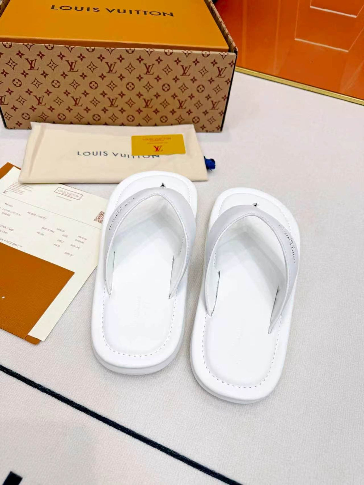 Louis Vuitton Men’s V-Front Thong Sandals — front