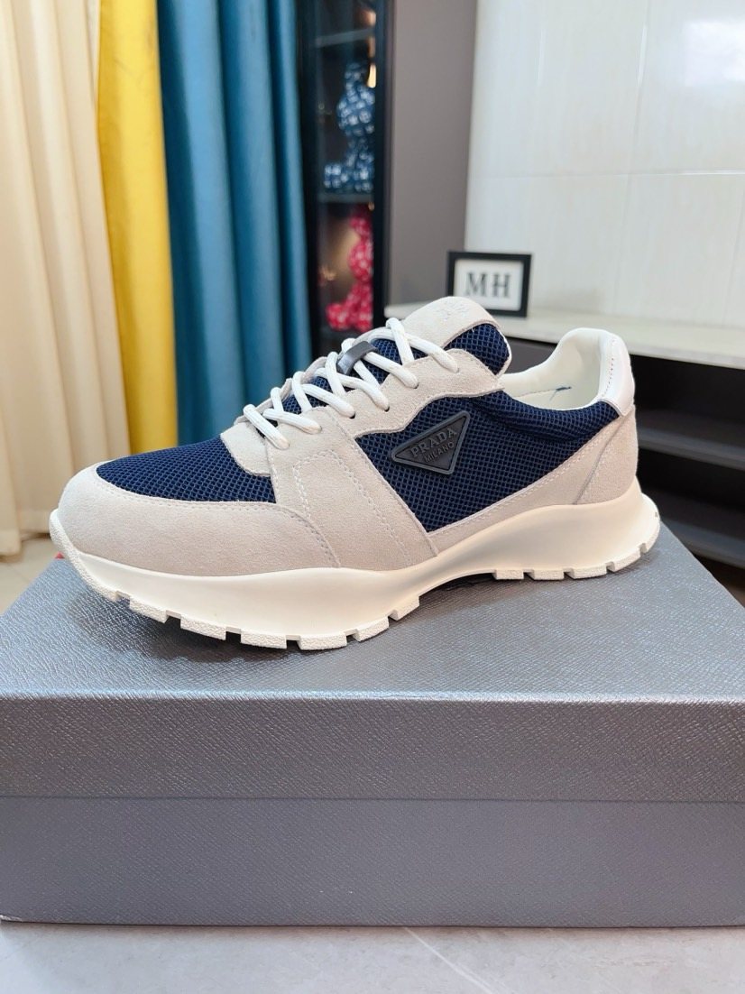 Prada Mesh Panel Lug Sole Sneakers — front