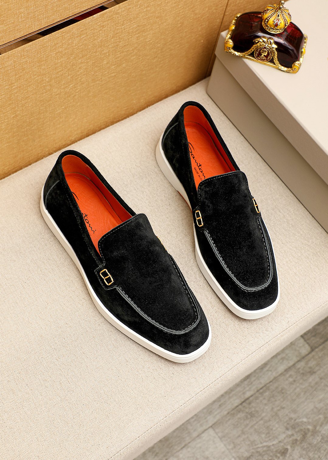 Santoni Moc-Toe Slip-On Shoes — front