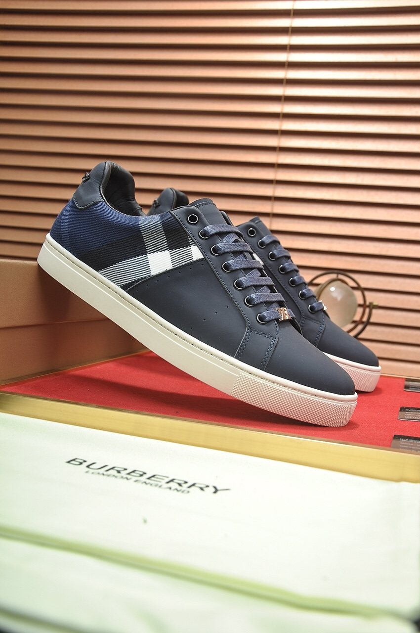 Burberry Check Panel Low-Top Sneakers — front