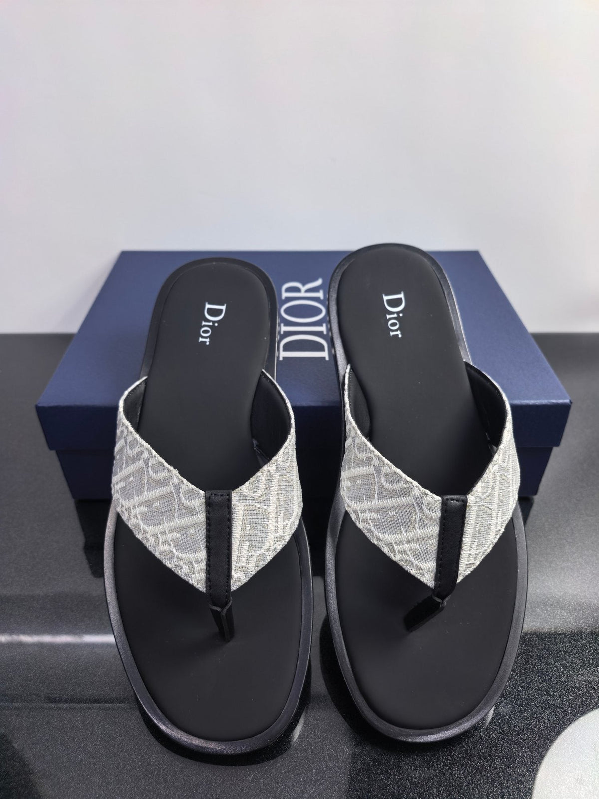 Dior Patterned Strap Thong Sandals — hero