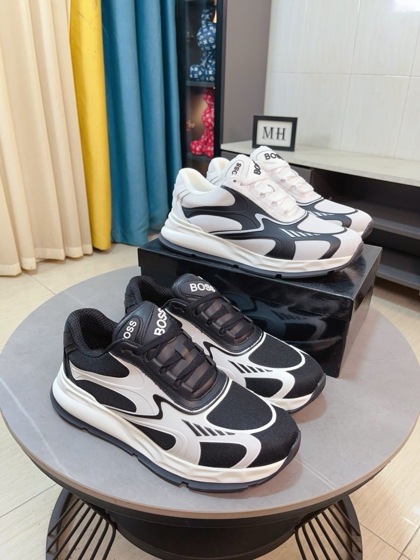 BOSS Mesh Panel Athletic Sneakers — front
